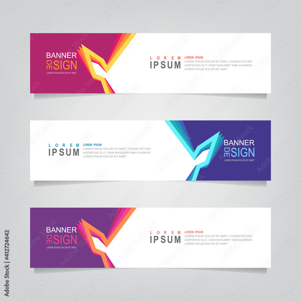 Fototapete vector abstract web banner design template. collection of web banner template. abstract geometric we