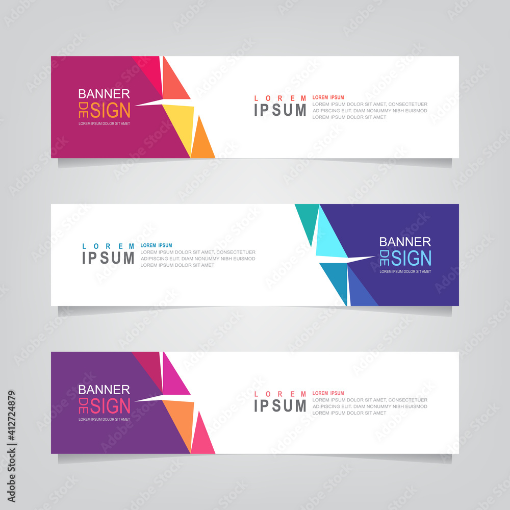 Poster vector abstract web banner design template. collection of web banner template. abstract banner for s