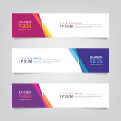 Vector abstract web banner design template. Collection of web banner template. Abstract geometric web design banner template isolated on grey background. Header - landing page Web Design Elements