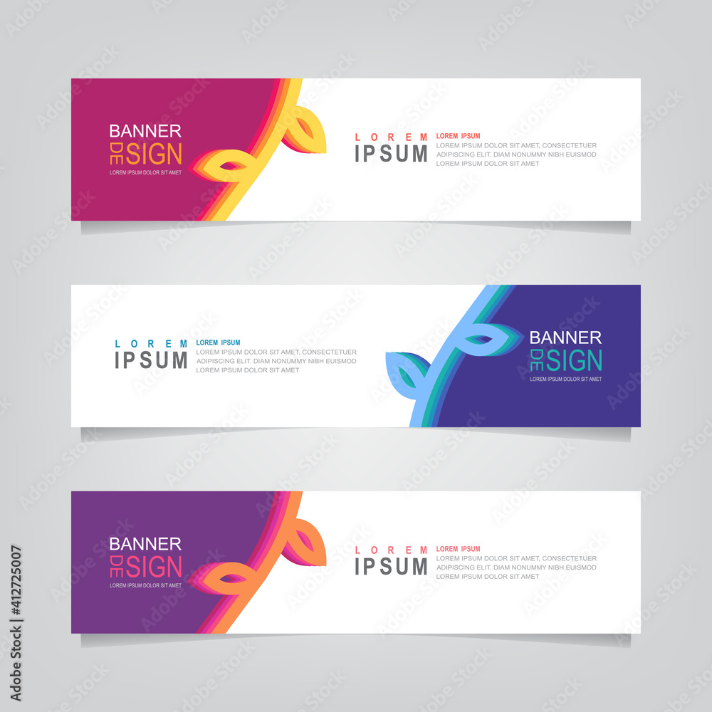 Poster vector abstract web banner design template. collection of web banner template. abstract banner for s