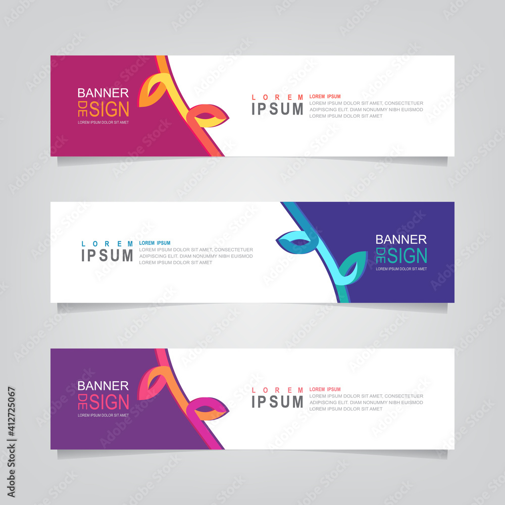 Fototapete vector abstract web banner design template. collection of web banner template. abstract geometric we