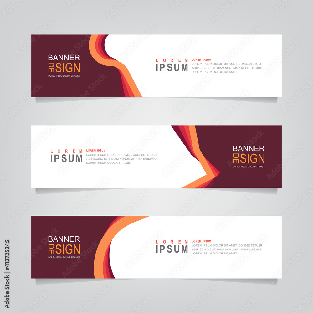 Fototapete vector abstract web banner design template. collection of web banner template. abstract geometric we