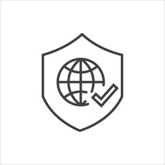 Simple approval related line vector icon It contains icons such as assurance, protection, accepted documents, quality checks.