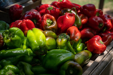 red and green peppers