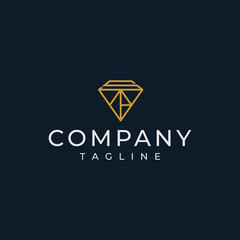 Monogram logo design with diamond shape.