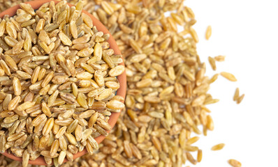 Freekeh Grain on a White Background