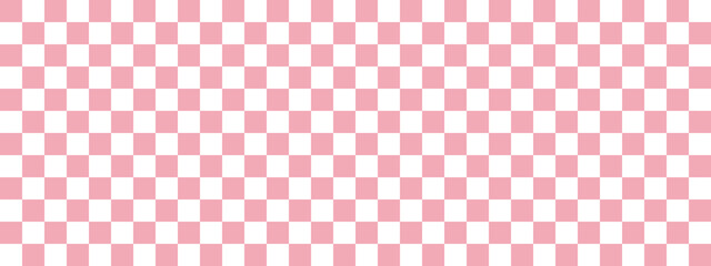 Pink background. Lattice pattern, checked pattern, square.  ピンク背景。格子柄、チェック柄、正方形、市松模様。