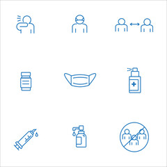 Covid-19 and Protect icons set,Vector.