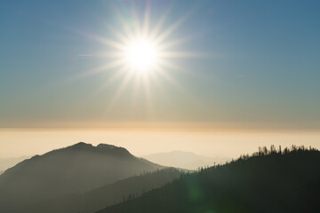 sunset in the mountains