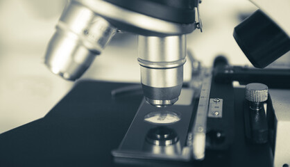 Microscope camera In the room for research in the laboratory