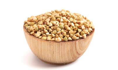 Buckwheat Grain on a White Background