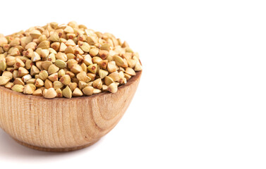 Buckwheat Grain on a White Background
