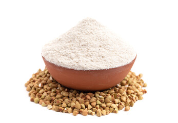 Buckwheat Flour on a White Background