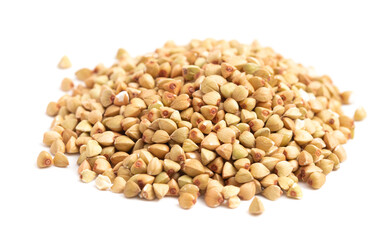 Buckwheat Grain on a White Background