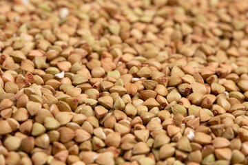 Up Close Background of Buckwheat Grain