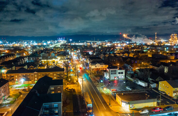 Fototapeta na wymiar time lapse of traffic at night