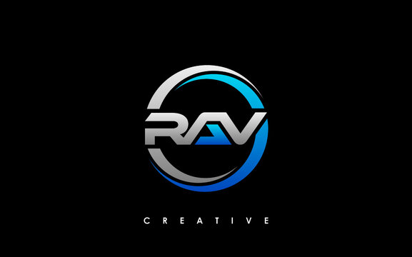 RAV Letter Initial Logo Design Template Vector Illustration