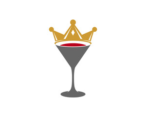 Wine glass with king crown logo