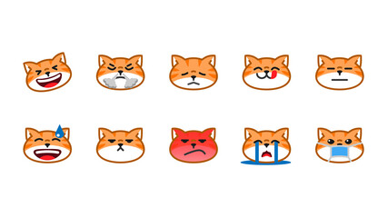 Cute cat emoticon set series