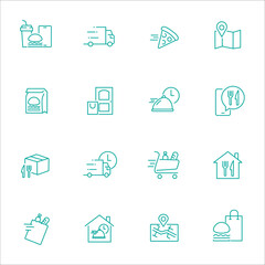 Simple Set of Food Delivery Related Vector Line Icons.