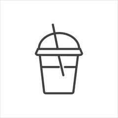 Simple coffee-related vector line icons.