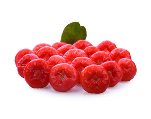 Java apple, Semarang rose-apple (Syzygium samarangense ) or wax jambu on white background