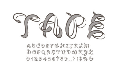 Obraz na płótnie Canvas Alphabet set of symbols in the form of tape. 