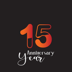 Fototapeta premium Anniversary Logo Vector Template Design Illustration orange and black
