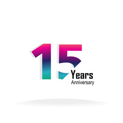 Anniversary Logo Vector Template Design Illustration rainbow and white
