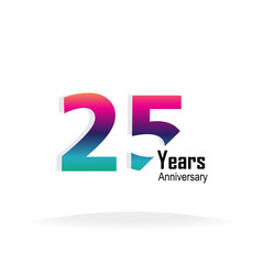 Anniversary Logo Vector Template Design Illustration rainbow and white