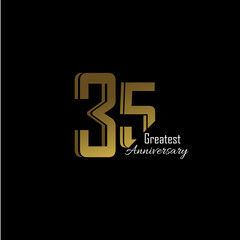 Anniversary Logo Vector Template Design Illustration gold and black