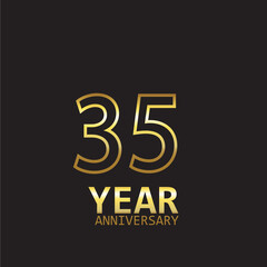Anniversary Logo Vector Template Design Illustration gold and black