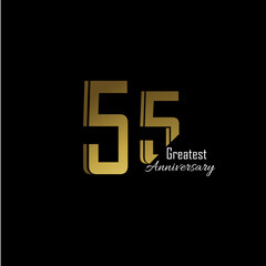 Fototapeta premium Anniversary Logo Vector Template Design Illustration gold and black