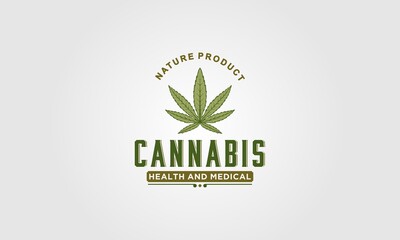 cannabis logo vector illustration on white background