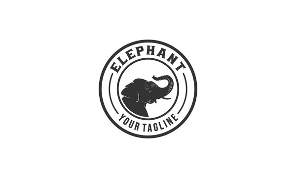 elephant logo on white background