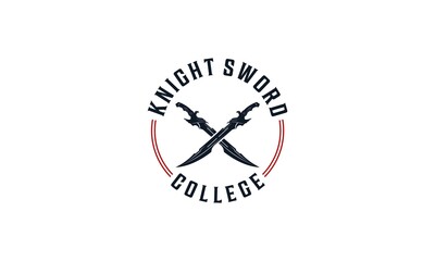 sword knight logo with a sword that reflects fighting courage