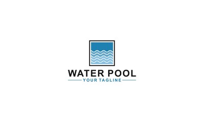 swimming pool logo on white background