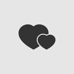 Vector Simple Isolated Two Hearts Icon