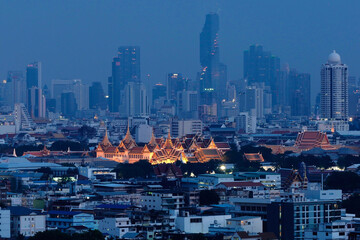 city skyline at night