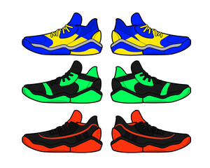 Sports basketball shoes design vector template