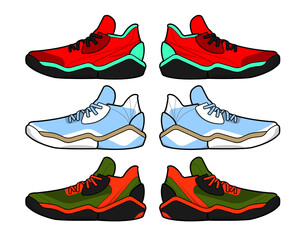 Sports basketball shoes design vector template