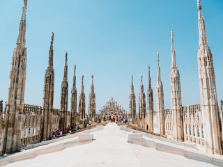 Fototapeta premium The rooftop of Milan Cathedral, Duomo, Milan, Italy