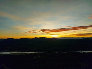 sunset over the river