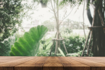  3D rendering, wooden top table on isolate natural background
