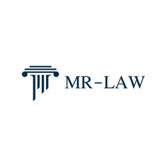 Mr lettering attorney pillar mr law simbol design exclusive inspiration