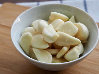 신선한 유기농 채소 마늘, 음식재료 
