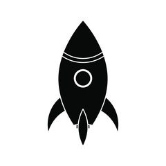 Vector icon rocket flying isolated on blank background color editable