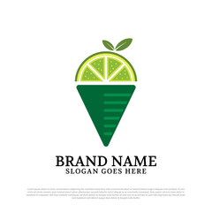 Lime ice cream logo design inspiration, can use food and drink cafe logo design