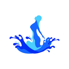 Fototapeta na wymiar angels fountain splash anggels water fall women water exclusive logo design inspiration