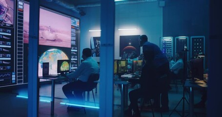 Boss congratulating operators with successful spacecraft launch